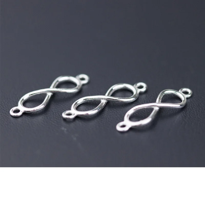 1pc 925 Sterling Silver 8 Shape Charm Connectors 20x6mm Ornament Pendants Accessories Necklace Bracelets DIY Jewelry Findings