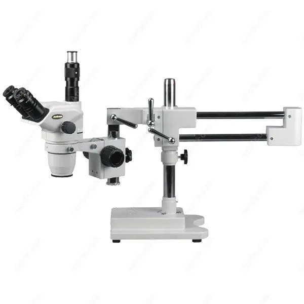 Trinocular Boom Stereo Microscope--AmScope Supplies 2X-180X Trinocular Boom Stereo Microscope w/ Focusable Eyepieces