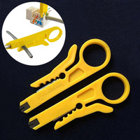 2pcs/lots  Mini Yellow Network Wire Pliers Cable Cutter Stripper Punch Down Tool