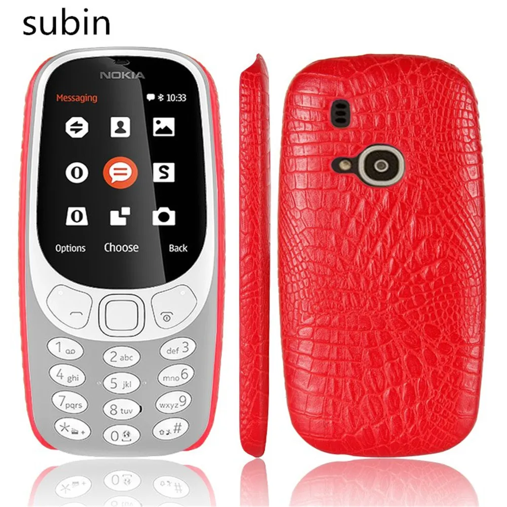 For Nokia 3310 (2017) Case 2.4 inch Luxury PU Leather Hard Plastic Back Cover Phone Crocodile pattern Case For Nokia 3310 (2017)