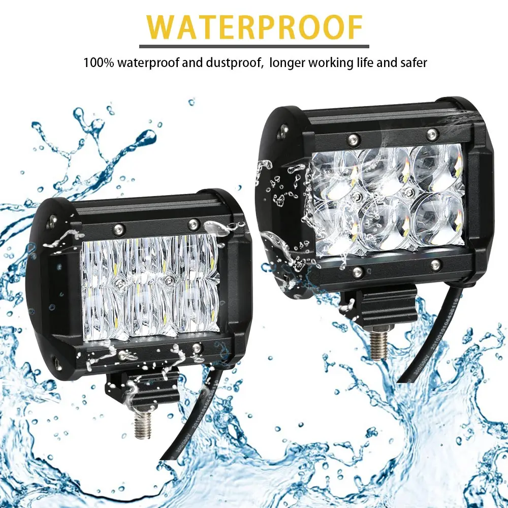 2pcs 4 Inch 5D LED Work Light Bar for Motorcycle Driving Offroad Boat Car Tractor Truck 4x4 SUV ATV 12V - 24V