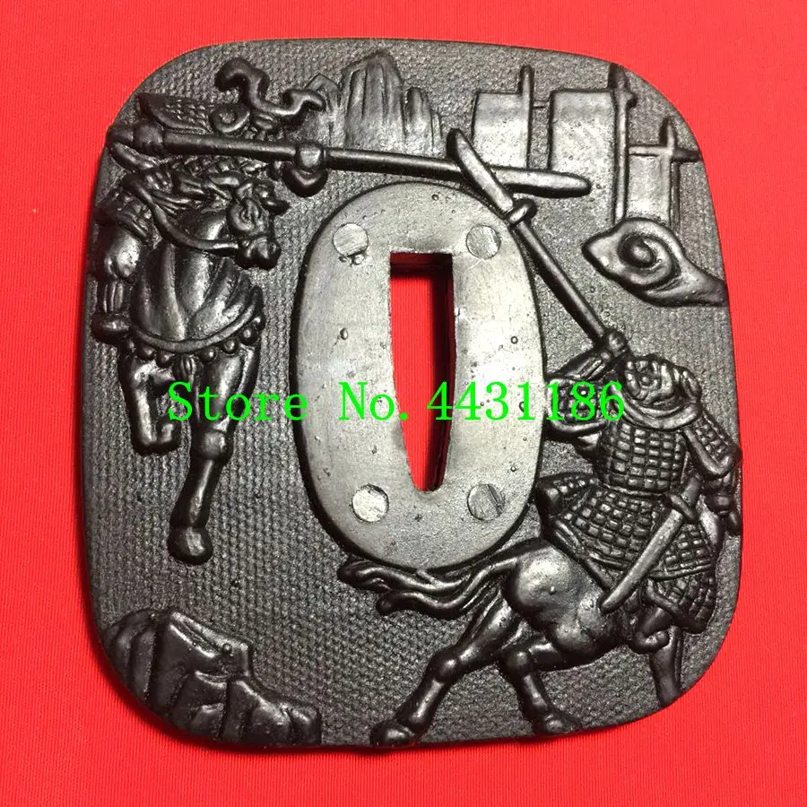 High Quallty Black Alloy Handmade DIY KATANA TSUBA For Japanese Samurai SWORD Fitting Good Gift