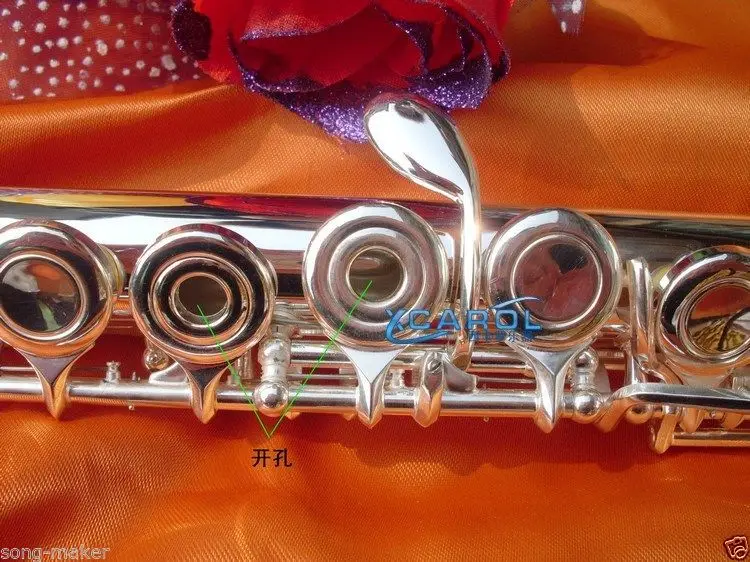 

flute 16 hole Closed & Open Hole C tone E key Nickel Professional Child New #2