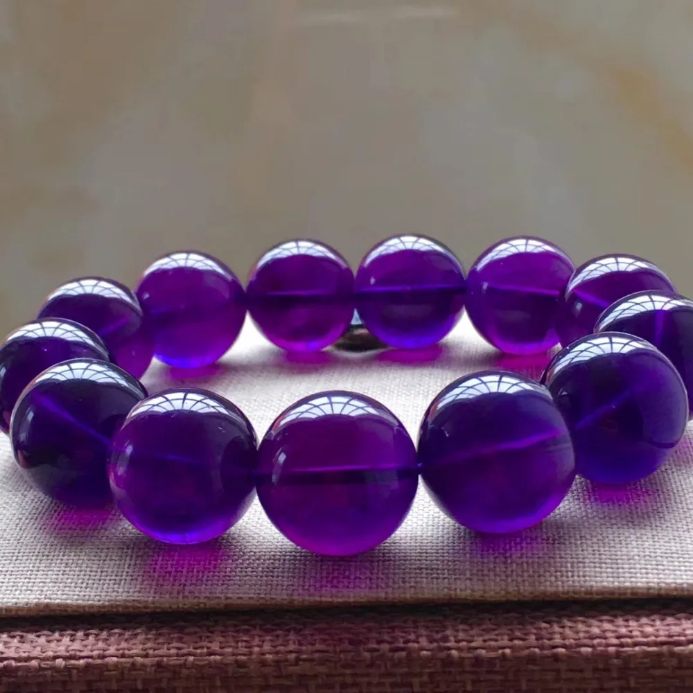 Natural Purple Amethyst Quartz Big Beads Bracelet Woman Men 17mm 18mm 19mm 20mm Beads Crystal Amethyst Gift AAAAA