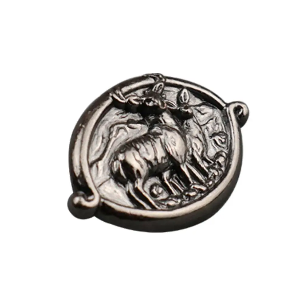Elk Concho with Double Screws DIY Leathercraft Hardware Antique Nickel Finish Handbag Metal Accessories for Leather