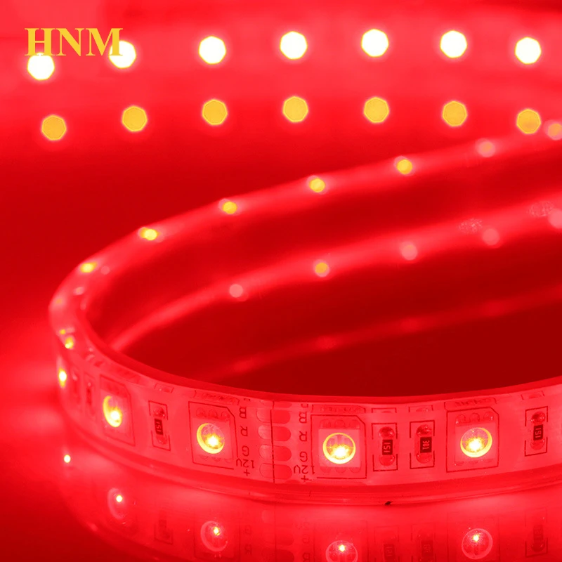 12V SMD 5050 60LEDs RED LED Strip Light Flexible Tape 5M/Roll 300LEDs White PCB Waterproof Silicon Tube IP67 Red Color LED Light