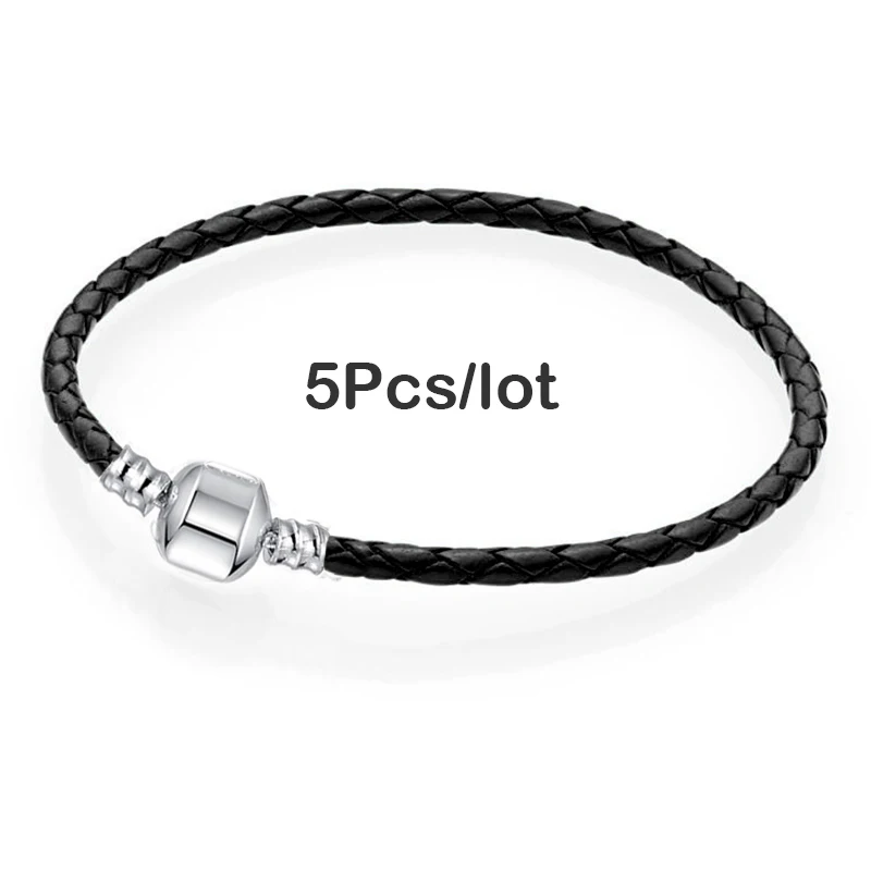 BAOPON 5Pcs/Lot Classic 10 Colors Line Leather String Charm Bracelet Fits DIY Rope Brand Bracelet For Women Men Jewelry Gift