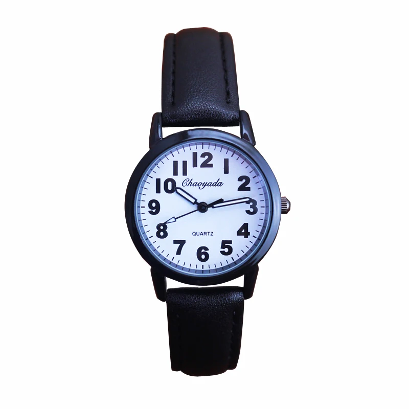 2024 chaoyada hot children students simple leather quartz watches boys girls kids cartoon gifts electronic clock montre relogio