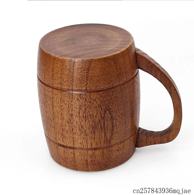 20pcs Wooden Cup Belly Beer Cup Mugs Two-line Classical Wooden Cup Wood Carved Eco-Friendly Drinkware Kitchen Bar Accessories