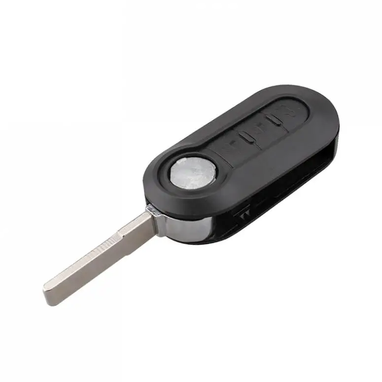 3 botões keyless remoto chave caso sem corte flip chave do carro com chip fob pcf7946 e bateria para fiat 500 grande punto 2010-2017