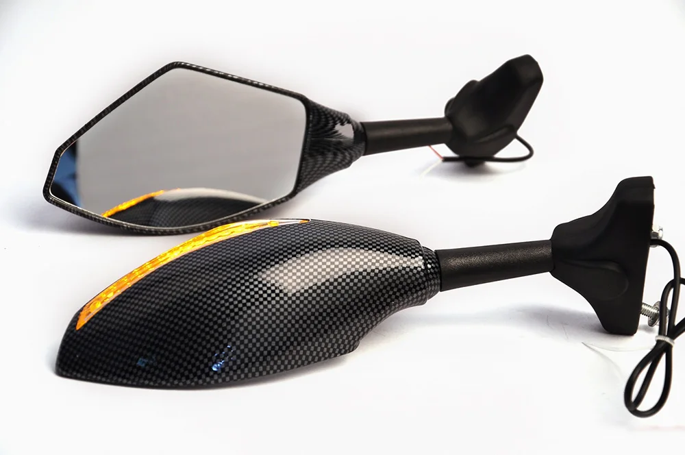 Carbon Mirror w/ Arrow Turn Signal For Suzuki GSXR 1000 1300 600 750 GSX 1400 600F 750F Katana Hayabusa 1300R 1300RZ Limited