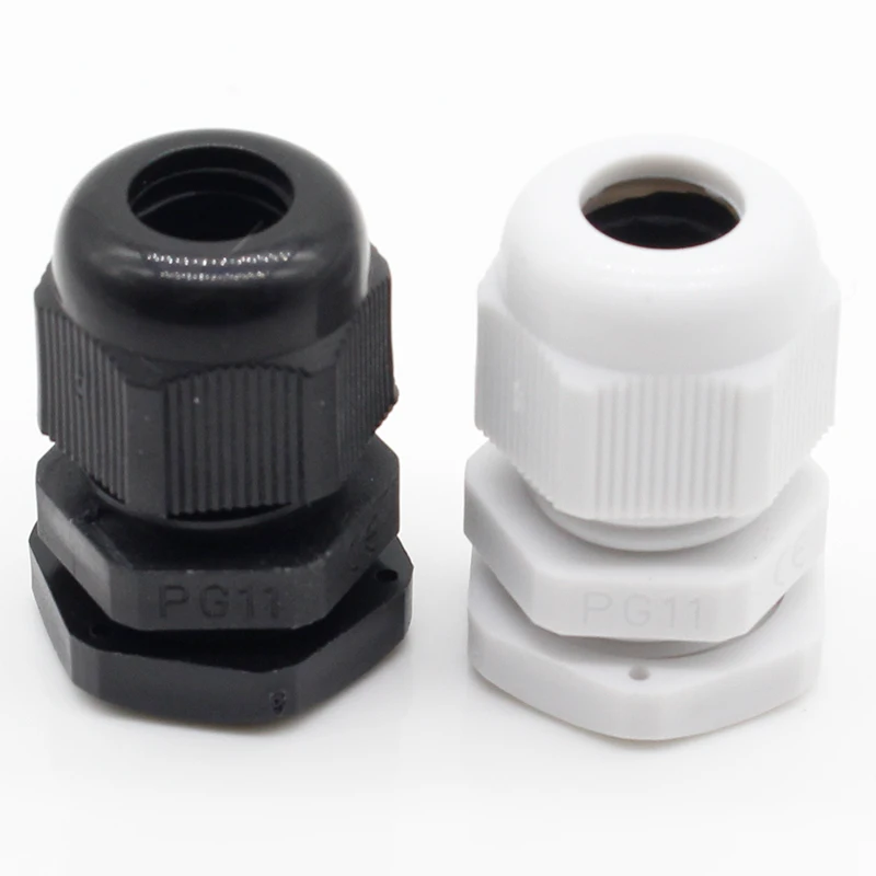 10pcs High Quality IP68 PG11 5-10MM Waterproof Nylon Cable Gland No Waterproof Gasket Plastic Cable Gland