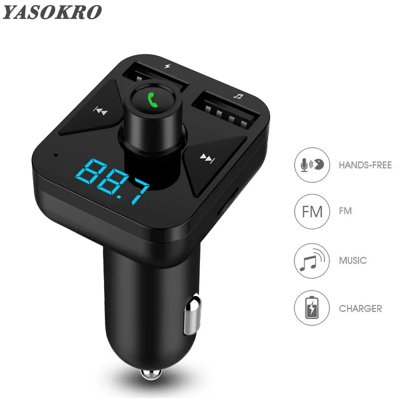 

FM Transmitter Modulator Bluetooth-compatible Handsfree Car Kit Car Audio MP3 Player With 3.1A Quick Charge Dual USB Car Charger