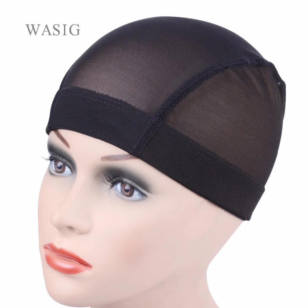 Stretchable Elastic Nylon Respirável Mesh Net, preto, bege, Cornrow Wig Caps, mais fácil de costurar no cabelo, tecelagem Cap, 12Pcs por lote