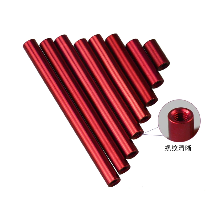 10pcs M3 Aluminum Column Post Red aluminum round standoff spacer Spacing screws RC Model Parts