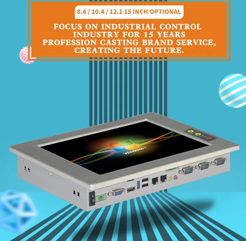 High quality Integrated card fanless 8 inch all in one touch screen pc