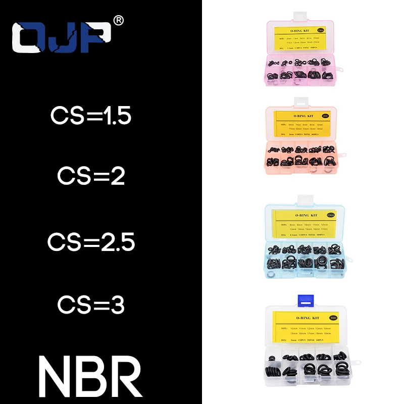 厚さ 1.5/2/2.5/3/1.8/2.65 ミリメートル O リングゴム O リングシール NBR シール O リングニトリルワッシャー o リングセット詰め合わせキットセットボックス