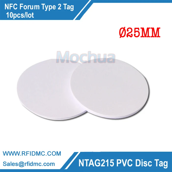 NFC Tag NTAG215 Disc Tag PVC with Ntag215 Round Tag for Tagmo