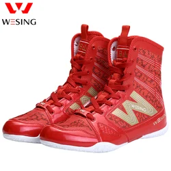 Wesing Professional Boxing Training Shoes For Athletes Anti-Slip High Top Shoes Equipment Fitness Men Footwears