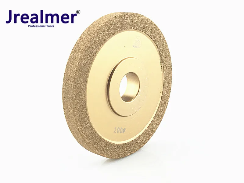 100mm Flat-shaped Gold Brazing Diamond Grinding Wheel Grit 80-400 Tool Disc Saw Blade Resin Diamond Grinding Wheel for Rotary Ab