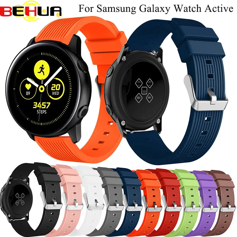 20mm Watch Strap Band Silicone For Samsung Galaxy Watch active Bands Smart Bracelet Sport Replacement Accessories Watch Strap