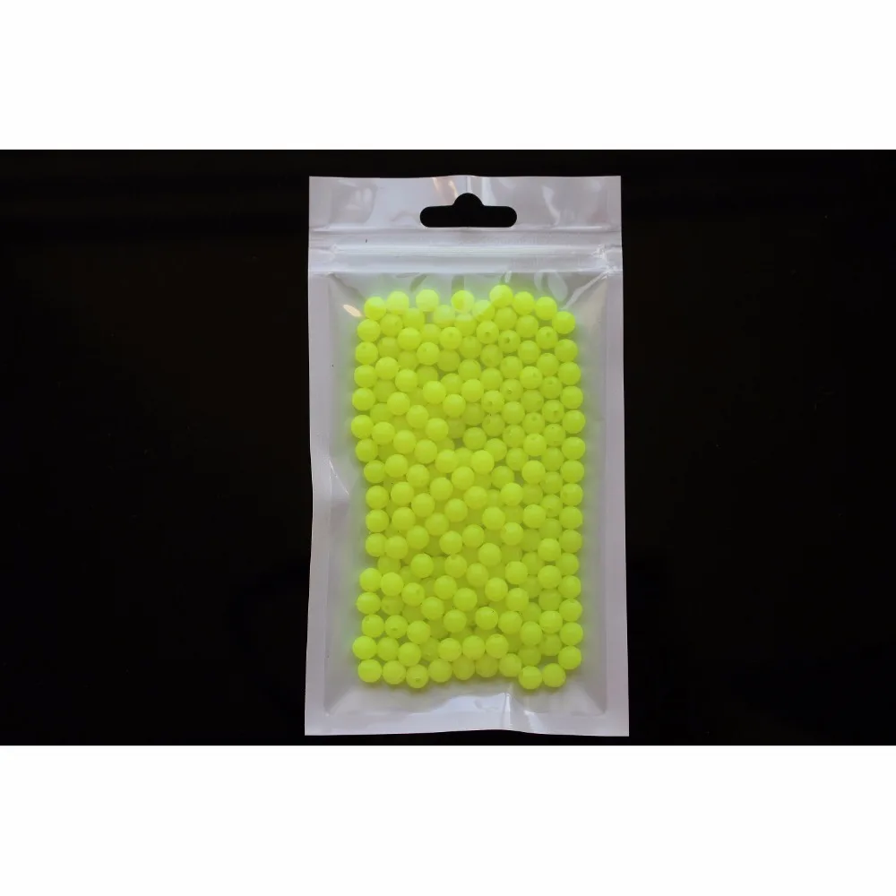 Tigofly 200 pcs/lot Plastic Round Flo-Yellow Fishing Bead Hard Floating Bobber Bulk Beads Fishing Accessories Fly Tying Material