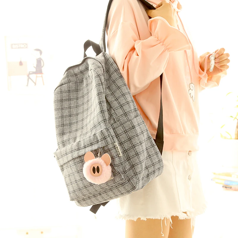 2020 classic style teenagers cute plaid design women backpack middle school student book bags girls leisure backpack