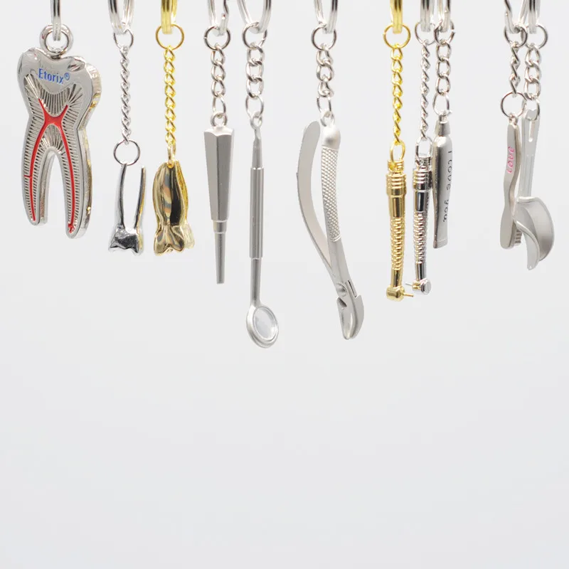 Gift Dentistry Clinic AssortedKeychain Key Chain Stainless Steel