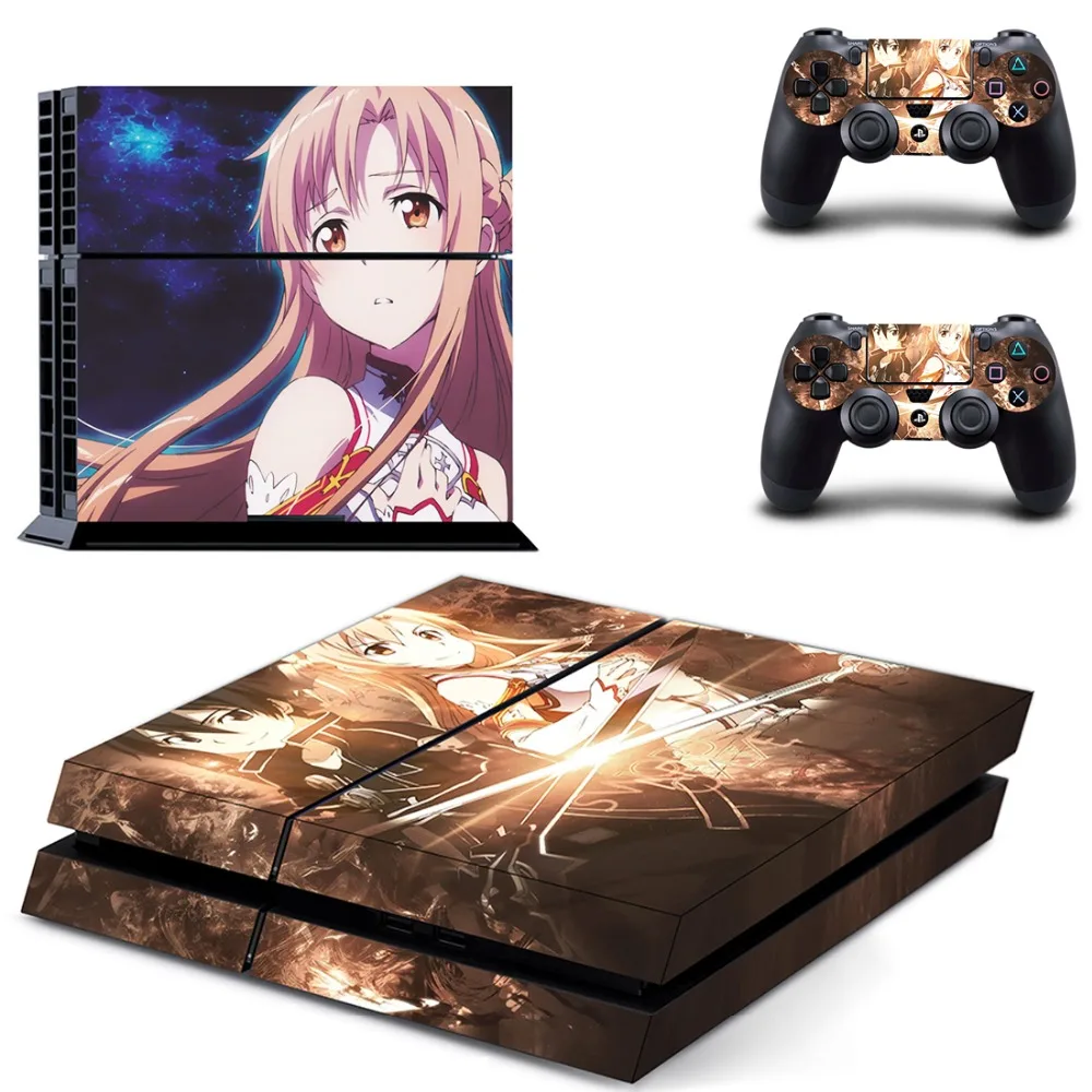 Anime Sword Art Online SAO PS4 Skin Sticker Decal For Sony PlayStation 4 Console and 2 Controllers PS4 Skin Sticker Vinyl