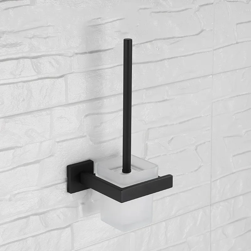 Black bathroom 260*125*355mm Toilet brush holder Unique design wall mounted stainless steel Bathroom Accessory