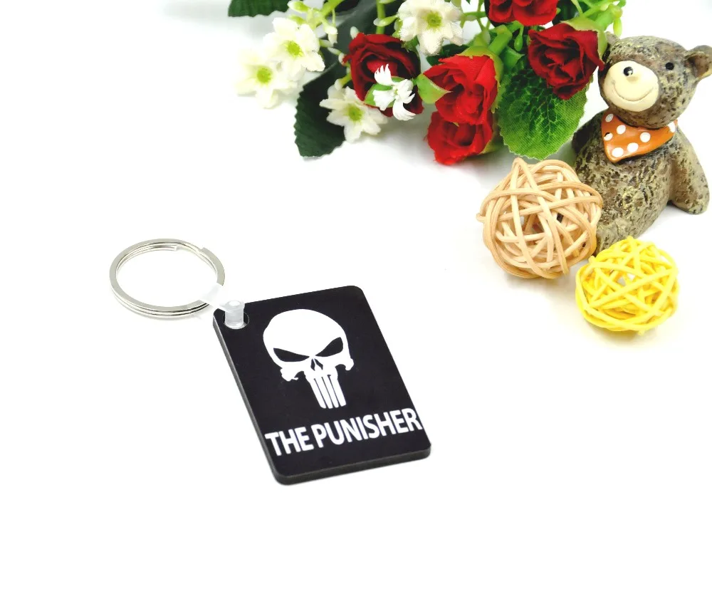 

100pcs/lot Wholesale Fashion diy OEM Sublimation keychain Wooden Key Rings White blank MDF Key Chain for Heat Press