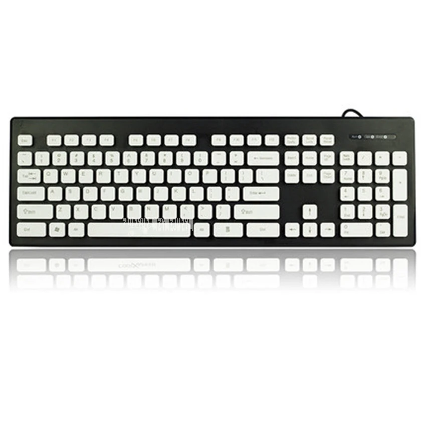 K1808 Keyboard Wired USB Desktop Notebook Office Internet Cafe Game Home Waterproof Computer Keyboard  104 keys standard white