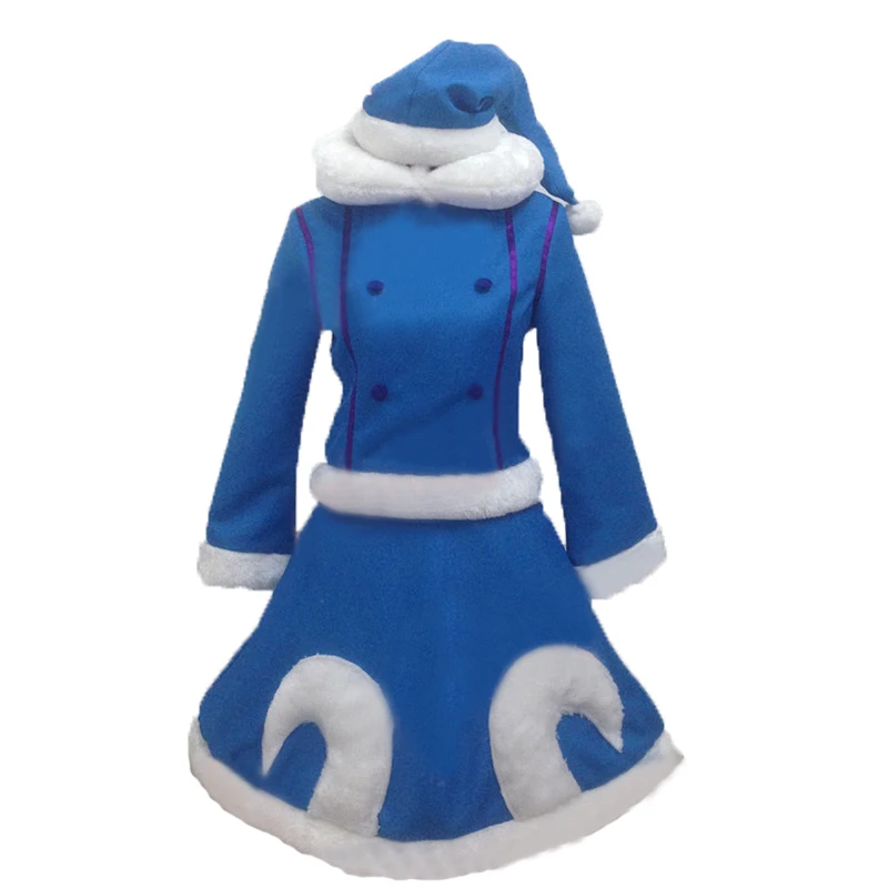 

LOL Lulu Christmas Dress Cosplay Costume Custom-Made Velvet Dress with Hat and gloves 11