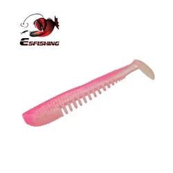 ESFISHING Pesca Isca Quality Lures Minnow FLK Minnow 76mm 8pcs Bass Pike Fishing Bait Soft Plastics T tail Shad for Fish Sinking