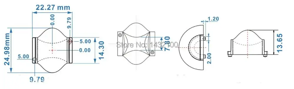 10pcs- 5x120degree oval Led lens for CREE XP |Federal 5050|Seoul MJT4040 LEDs(HX-CTD-FA)