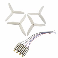 Upgrade RC accessories 4PCS 3-leaf propeller and 4PCS motors for Hubsan X4 H502S H502E H502T H507A H216A Quadcopter-White