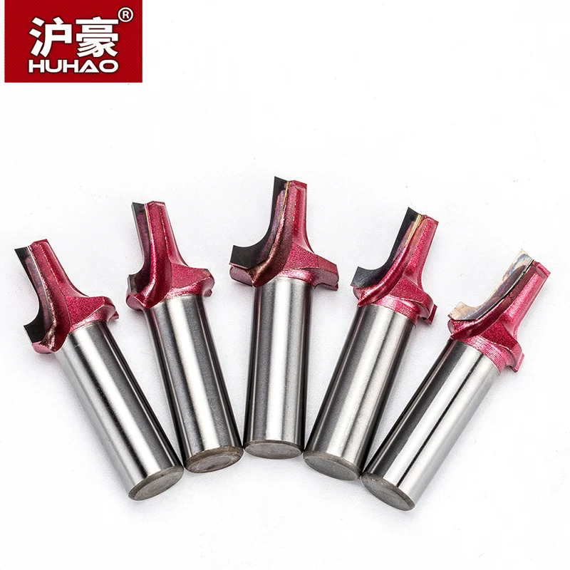 HUHAO 1pc 1/2" Shank Industrial Grade Milling Cutter Woodworking  CNC Tool Router Bits Clearing Bottom Straight Edge Arc Bit