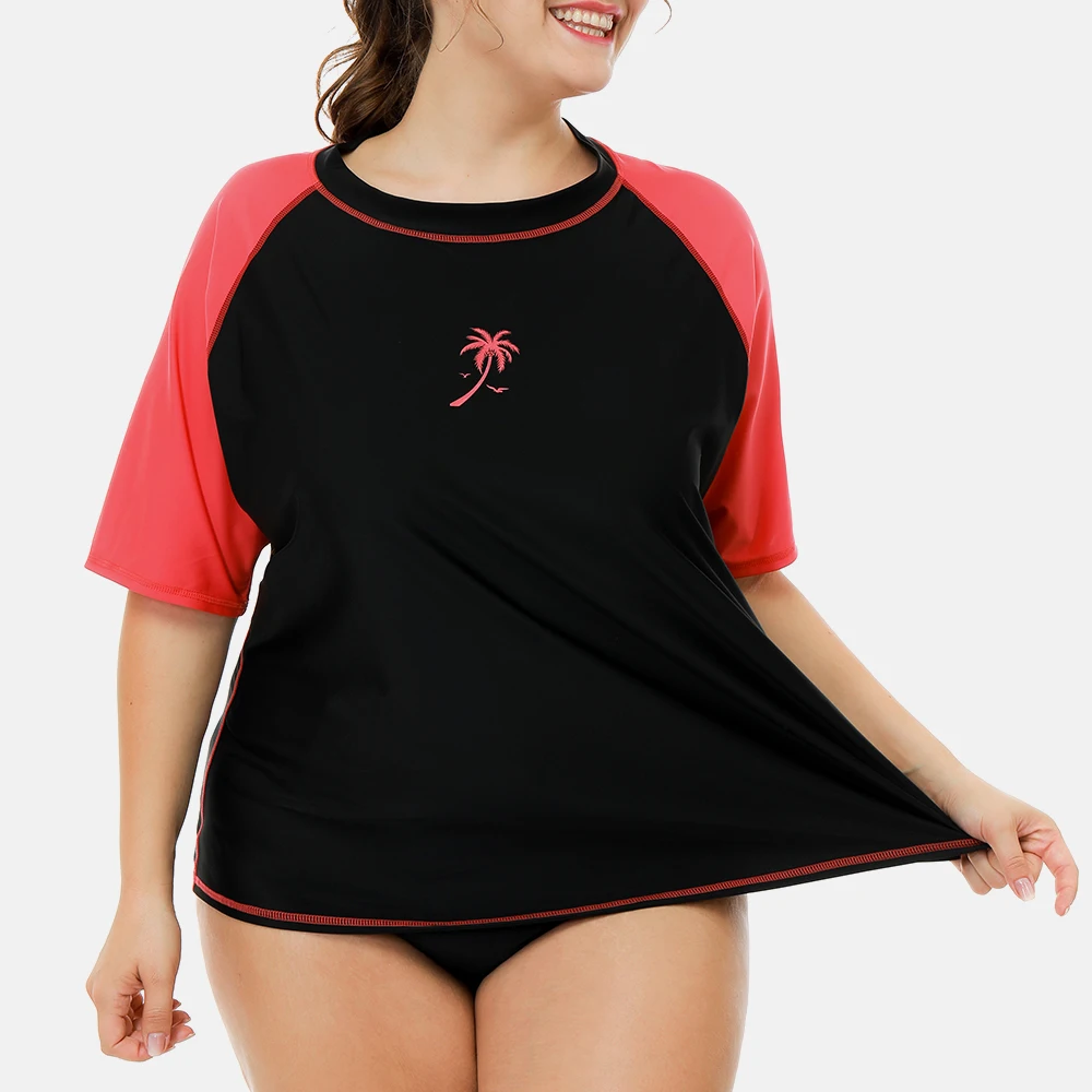 Charmleaks Women Rashguard costume da bagno camicie UPF 50 + Womens Plus Size costumi da bagno protezione UV Rash Guard Beach Wear