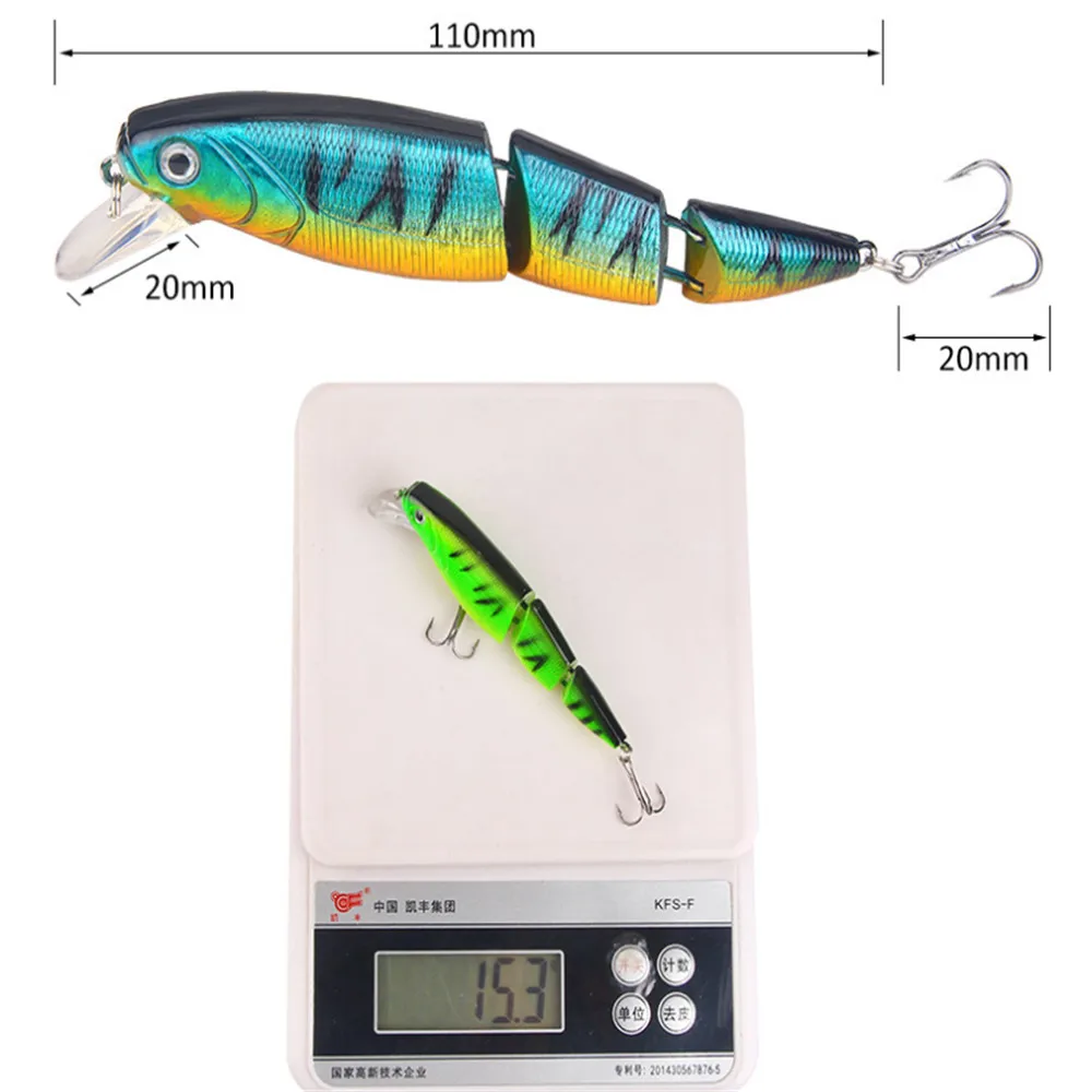 Crankbait 3 segmentos con ojos 3D 11 cm 15,5 g realista - imagen 5