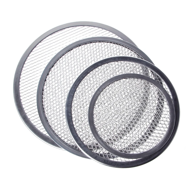 Aluminum Mesh Grill Pizza Screen Round Baking Tray Net Kitchen Tools Ovens Kit  M15