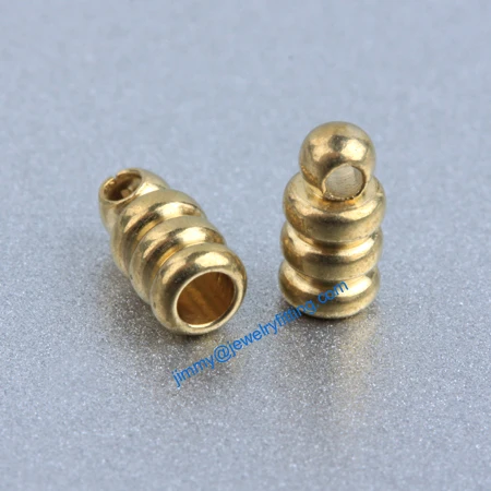 

All kinds of Jewelry findings Raw Brass end cap railing end cap for laether cord blind Screw end caps 3.5*7*2mm