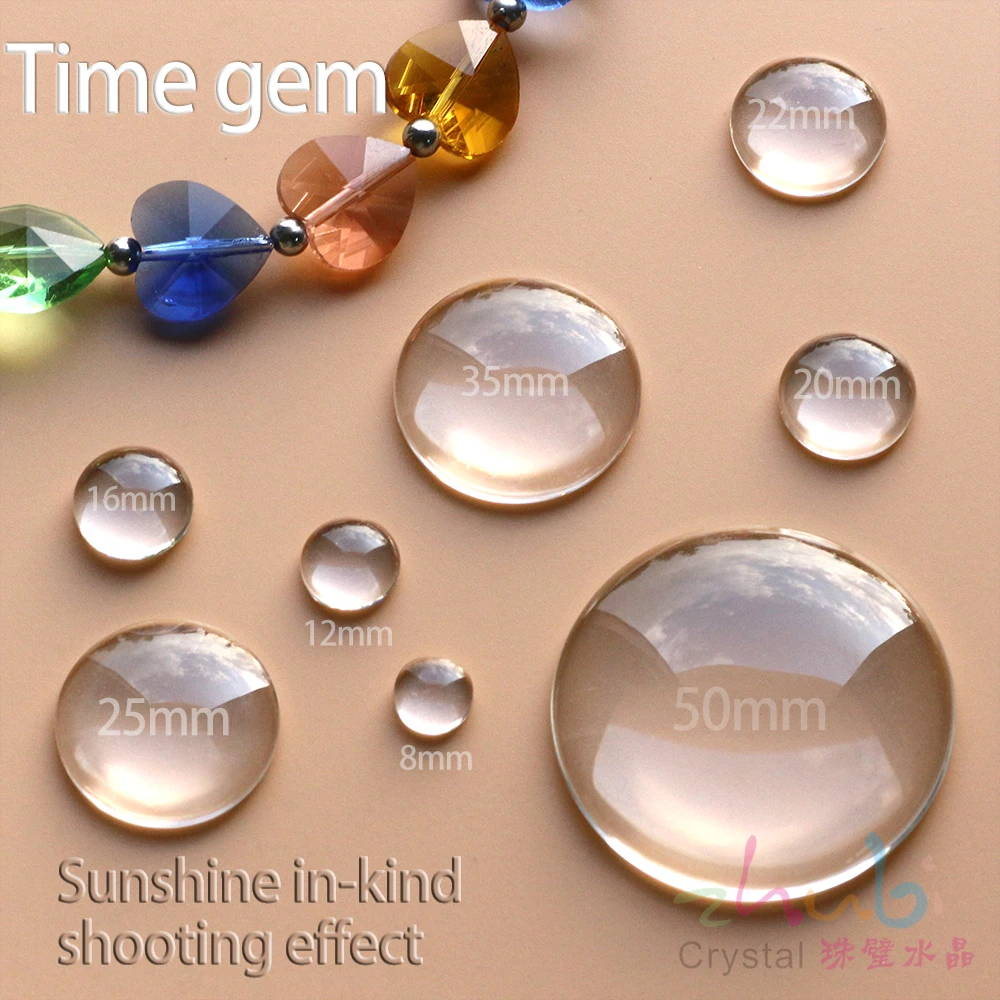 6-50mm Round Flatback Clear Glass Cabochon Transparent Half Steamed Bread Patch Ball Cabochon For Jewelry Making Supplies