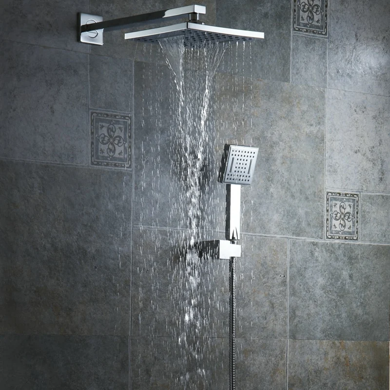 Becola Free Shipping 8 Inch Rainfall Shower Head Bathroom Handheld Shower Waterfall Type Shower Head and Shower Arm BR-9905