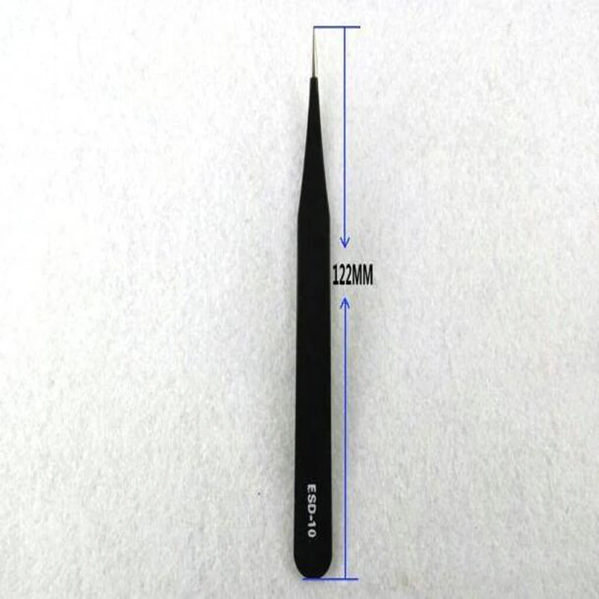 Wholesale HRC40 Degrees Multifunction anti-static Antimagnetic sharp point Stainless Steel Tweezers ESD-10 for Repairing Tools