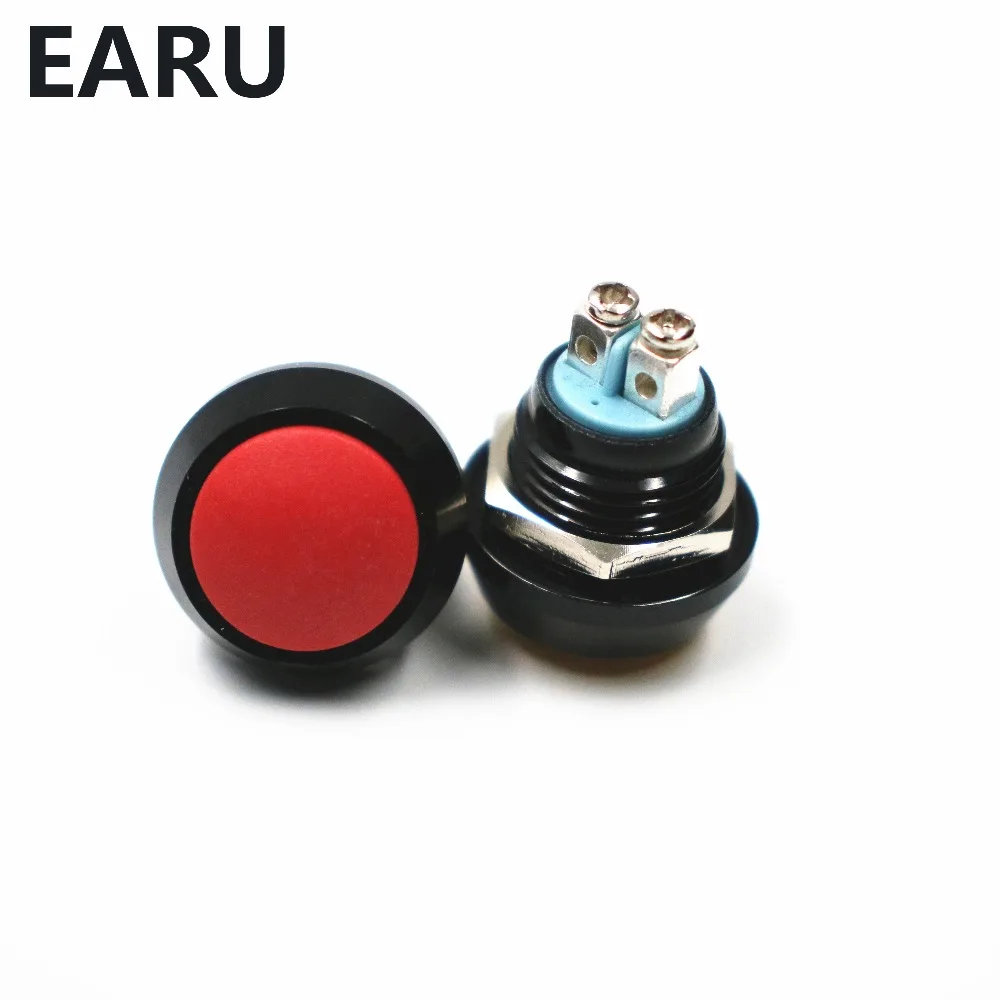 1pc 12mm Black Stainless Steel Colorful Momentary Horn Door Bell Power Push Button Siwtch Screw Feet Car Auto Engine Start PC