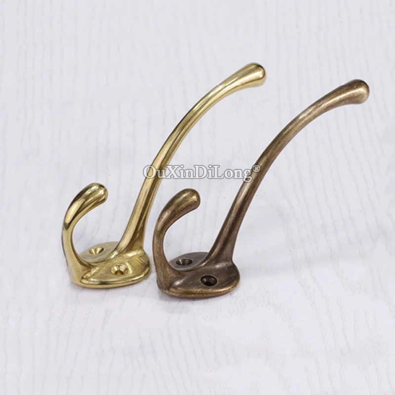 Retro Vintage 10PCS European Antique Brass Robe Hooks Coat Hat Hook Key Bag Hook Clothes Robe Hangers with Screws