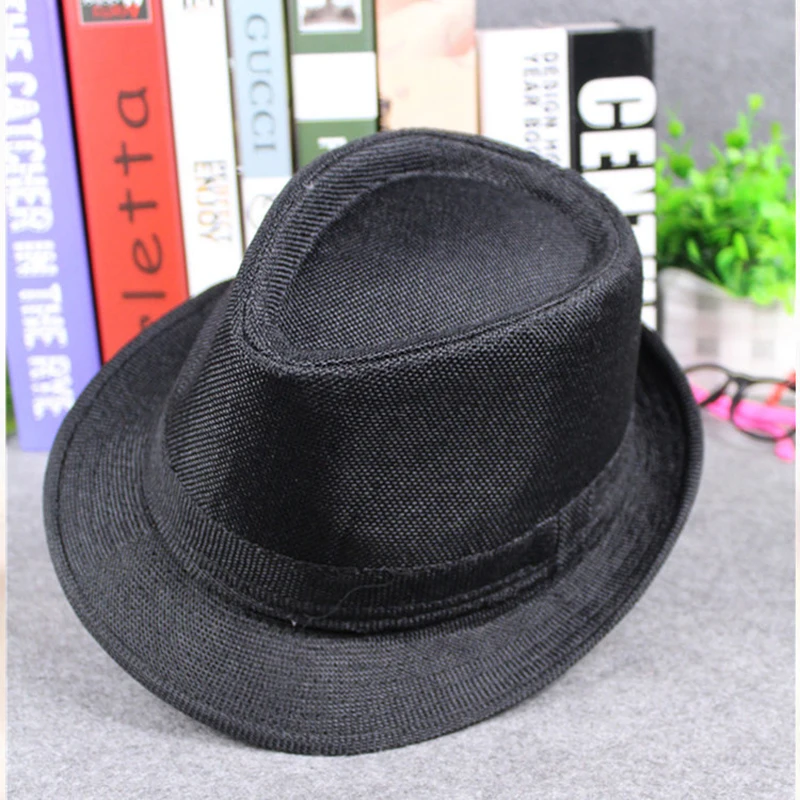 British Style Men Women Jazz Cap Hat Stingy Brim Panama Fedoras Travel Sunhat Chapeau Headgear for Unisex