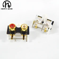 Gold plating AV RCA Socket 90 Degree Weld PCB For Hifi Audio Amplifier DAC Signal output plugs Connector