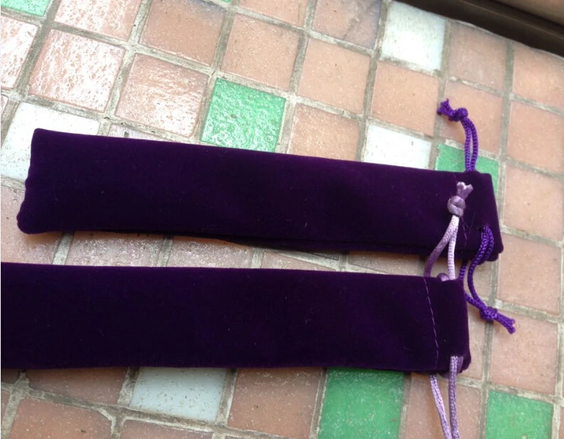 Imagem -03 - Caneta Presente Bolsa 3.5*17cm Esferográfica Bolsa com Cordão Bolsa de Jóias de Veludo Roxo para Fountain Pen de Armazenamento e Embalagem Alta Qualidade