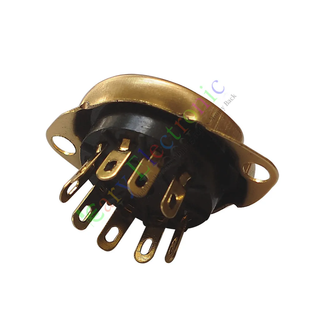 Vente en gros et au détail 4 pièces 9 broches or tube sous vide prise support d'économie FR 12AX7 12AU7 ECC82 ECC83 radio livraison gratuite